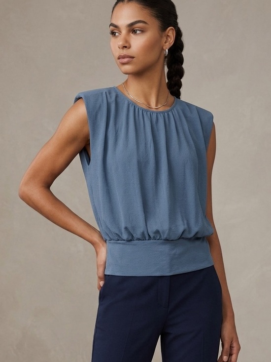 Banana Republic Tops - Banana Republic Sleeveless Cap Shoulder Blouson Blouse